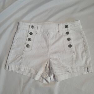 American Eagle White Double Button Hi Rise Shortie Shorts Women's Size 4